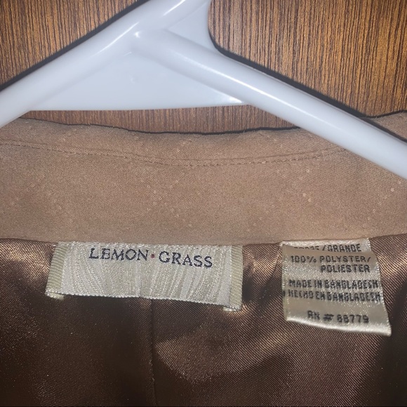 Women’s Large (L) LEMON GRASS Tan Washable Suede Lined Button Up Quilted Coat EC - Picture 3 of 8